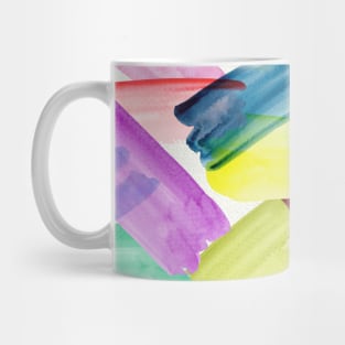 Colorful Watercolor Paint Swatches Brush Strokes Rainbow Abstract Art Mug